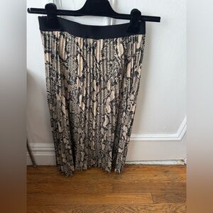 Snakeskin pleated midi skirt - must go 7/1